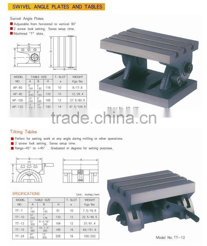 Swivel Angle Plate and Tilting Table