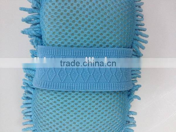 chenille microfiber mesh hole car microfiber sponge