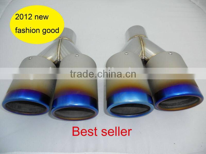 exhaust muffler dual tips in Titanium alloy