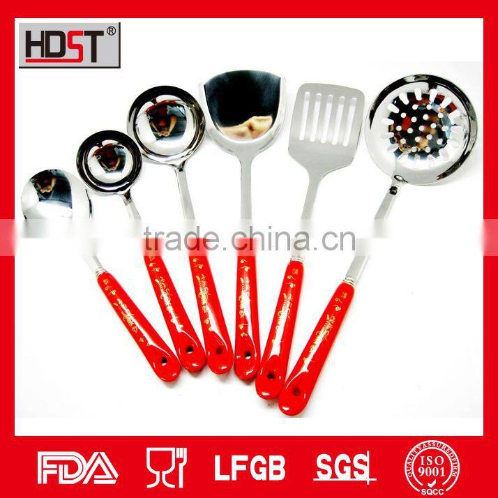Ceramic red flower handle kitchen appliance korean popular 304 stainless appliances for kitchen