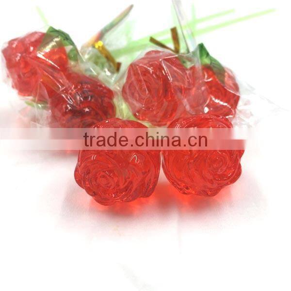 Valentine's Day Rose Flower Lollipop Candy Hard Rose Shaped Candy