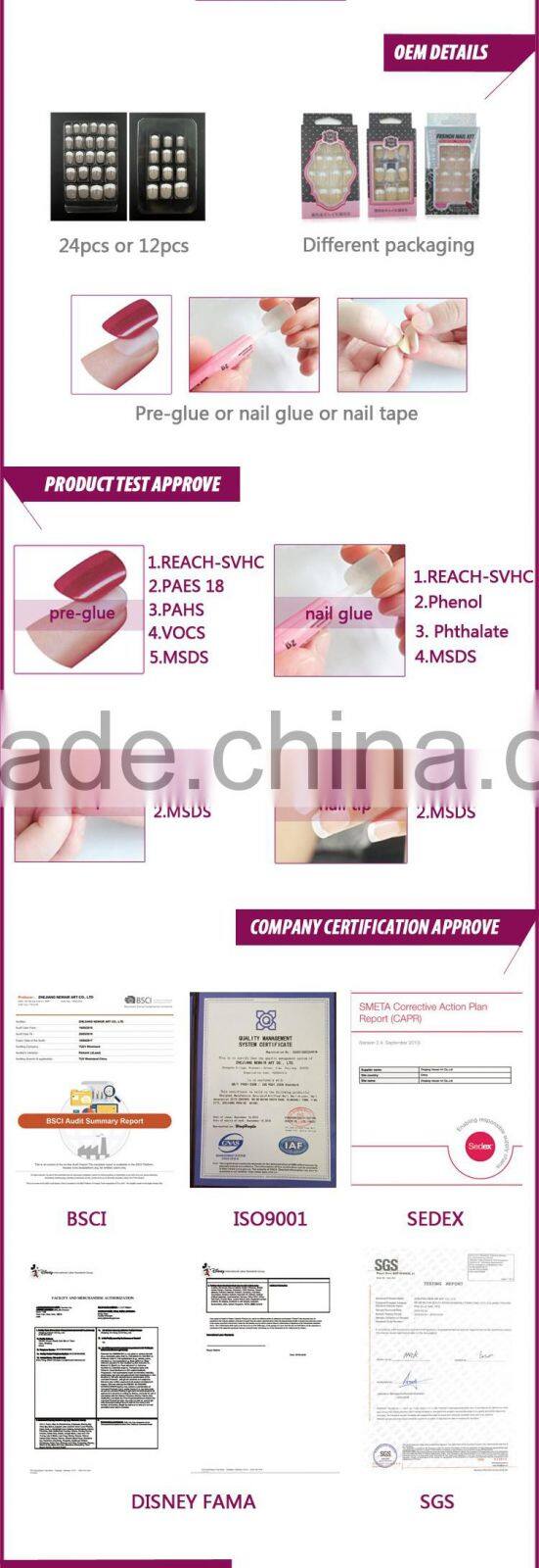 New air new arrival artificial nature color nail art decoration french tips