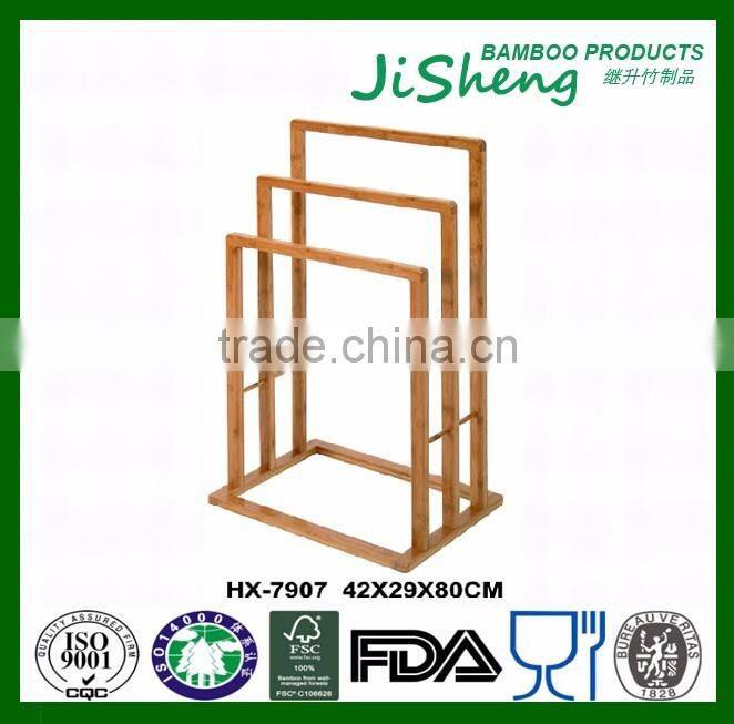 Natural Bathroom Bamboo Wood Towel Shelf