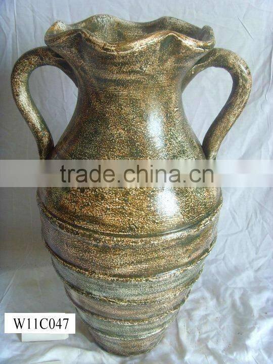 hand-made clay terra cotta pot