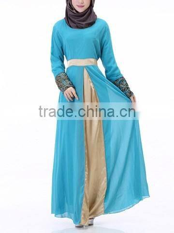 new model abaya in dubai Hijab Style Embroidery Chiffon Patch Abaya