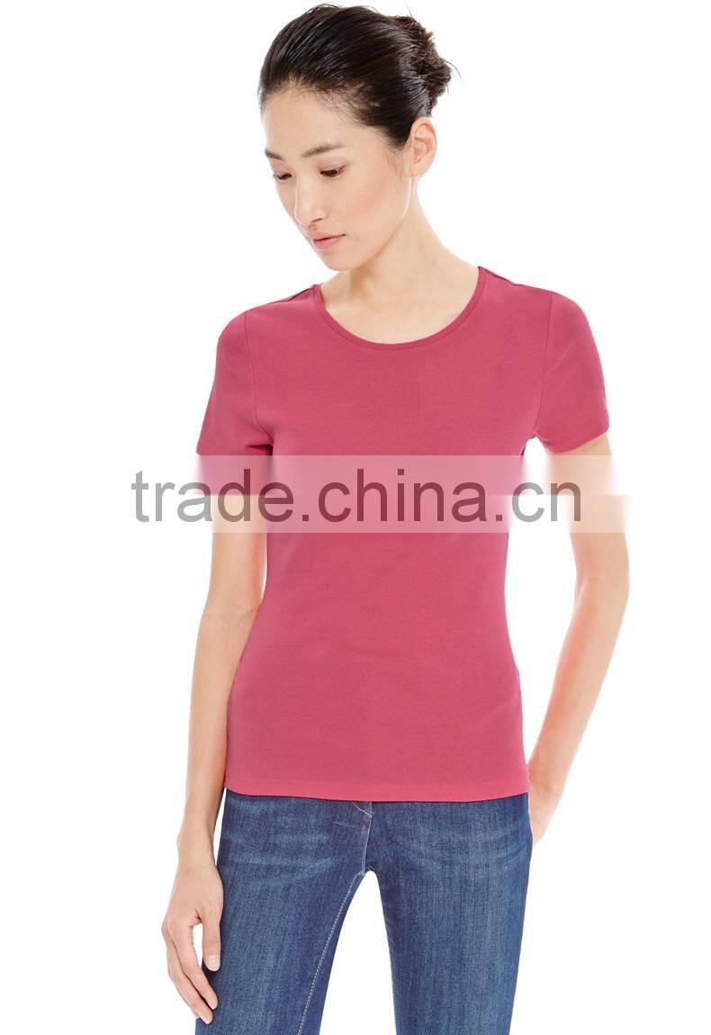 Cheaper basics blank cotton women red t-shirt