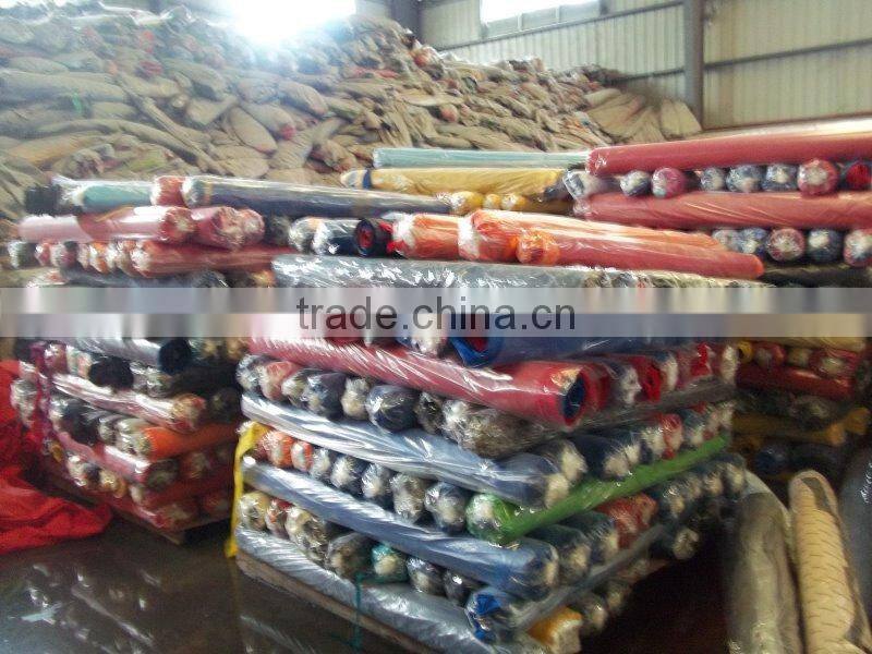 polyester oxford fabric with pvc coating Stock for bags, pvc coated oxford fabric stocklot