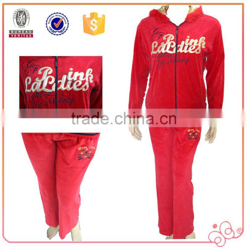 China supplier winter 3-piece red pretty womens sportswear set