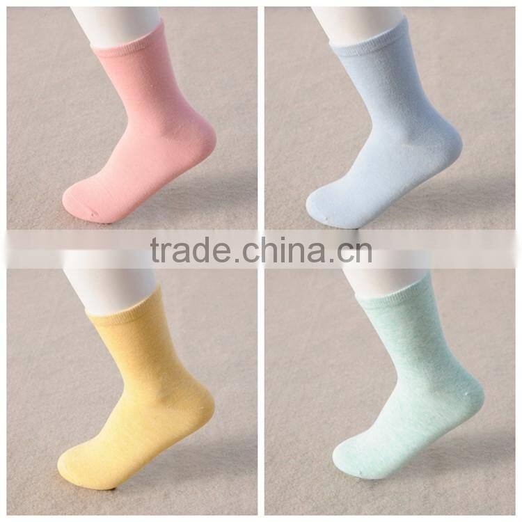 Solid color women cotton tube socks cushion socks