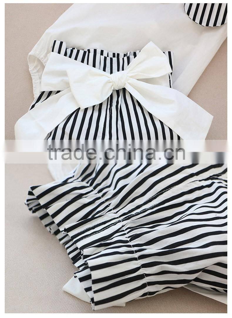 New Baby Girl Western Wear Woven Stripes Cute Baby Girl Clothes