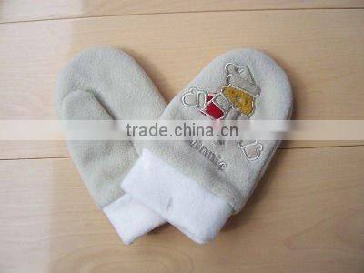 export EU knitted polar fleece mitten embroidered gloves