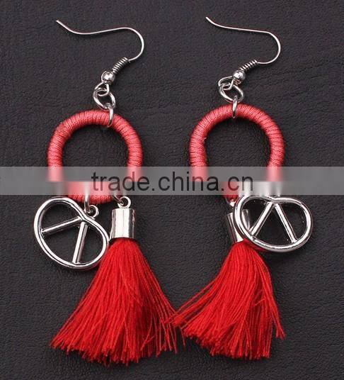 New Products 2015 fleur de lis football charm dangle earring for crowd
