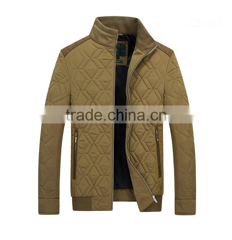 High Quality Mens Quilting Padded Jacket With Elbow Patch