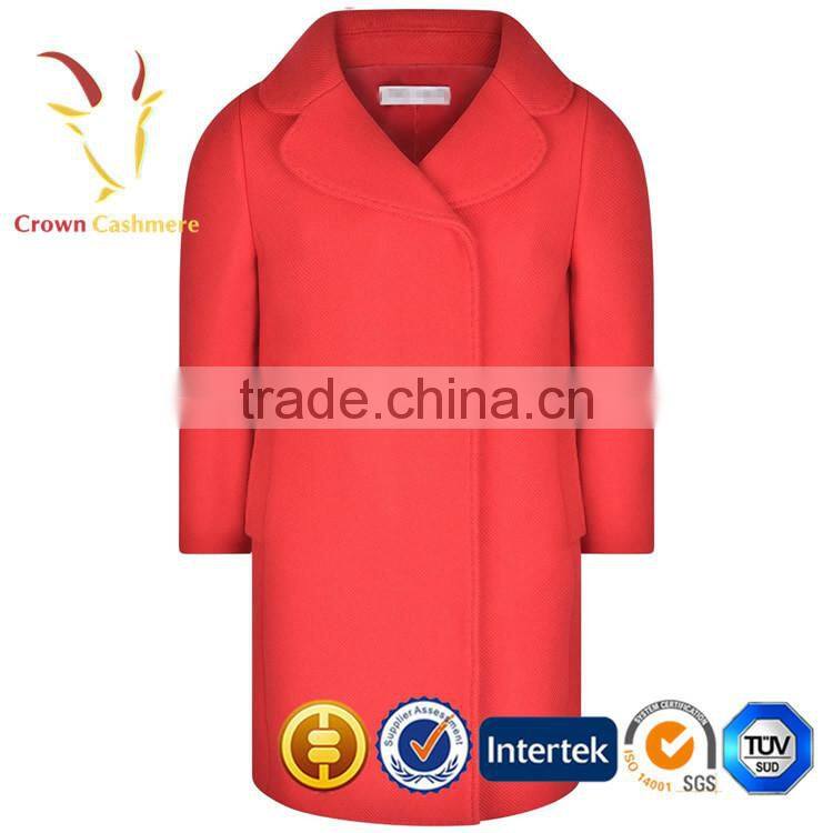 Red Long Sleeve Children Patterns Grils Cardigan