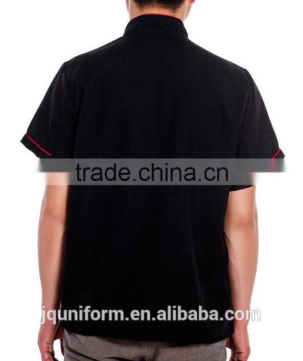 Guangzhou Uniforms Manufacturer New Design Black Cotton Fabric Unisex Chef cook uniform kitchener uniforms