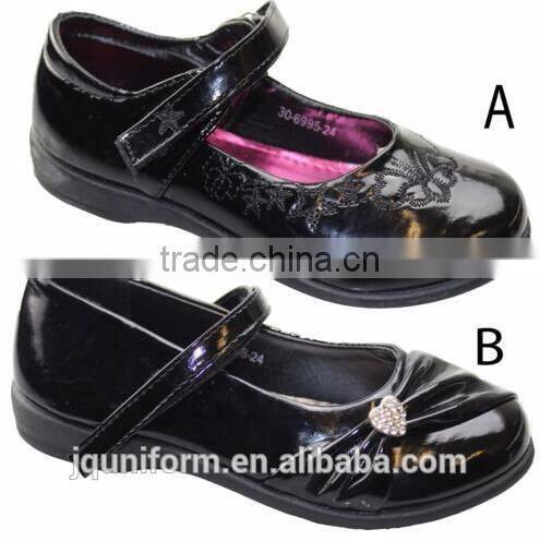2016 most cheap styles black school shoes for children