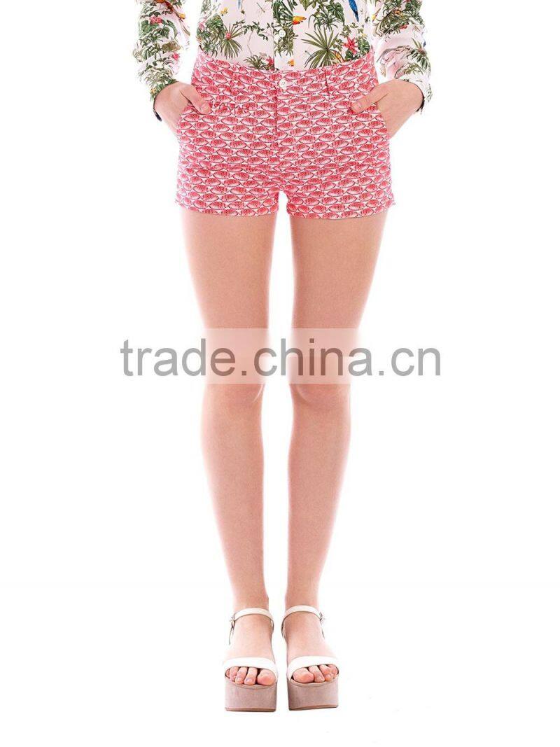 high end causal floral ladies wholesale spandex shorts women