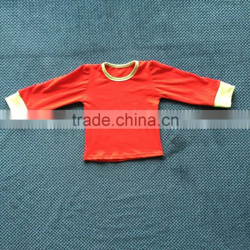 2015 ney style baby christmas pajamas red top and chevron pants YW-184