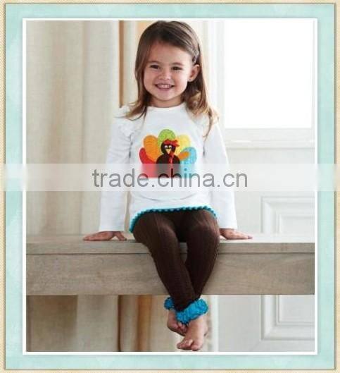 Turkey baby girl's clothes ruffle capri pants sets girls outfits thanksgiving day children outfits 2016 bulk wholesale kids set