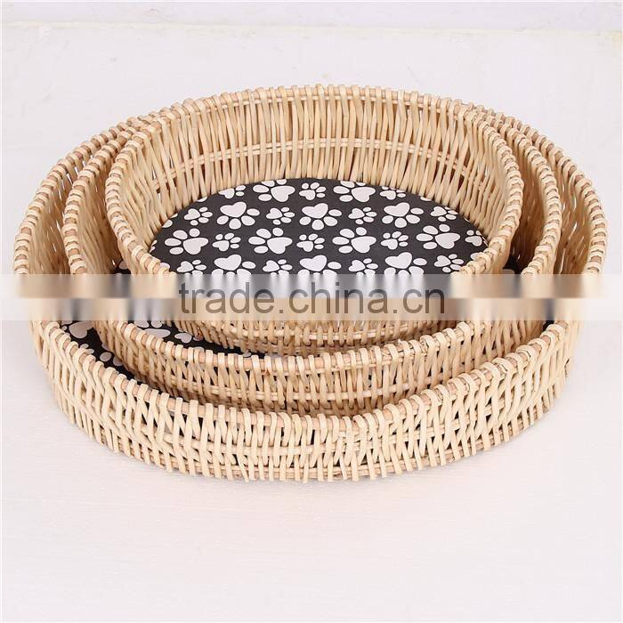 Exquisite workmanship rattan dog cat bed Pure hand to build with cushion