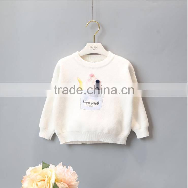Latest Baby Girl Cartoon Pattern Pullover Sweater Design