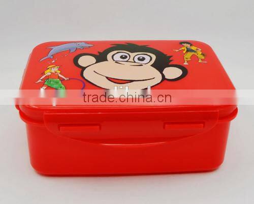 Plastic fashion Food grade school lunch bento box/ kids food storage box