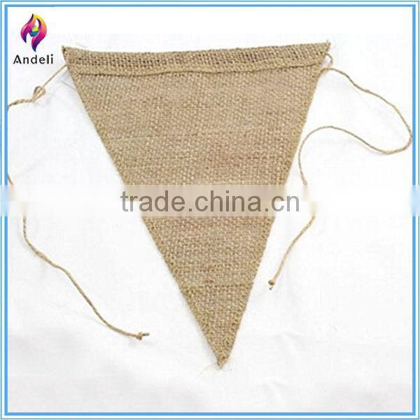 Plain Burlap Flag Banner Natural with Rope (12-pack)