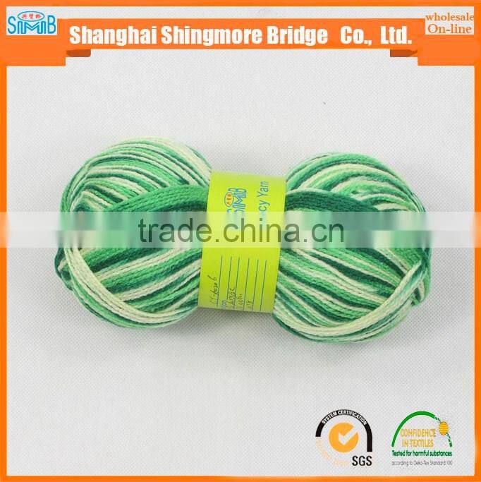 China knitting yarns factory direct wholesale long space dyeing multicolor yarn, acrylic yarn for sweater