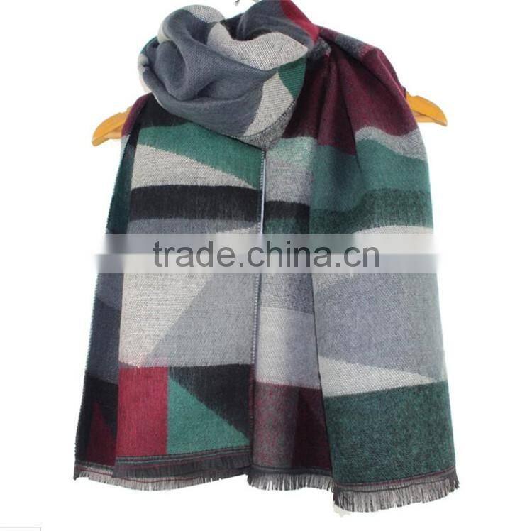 Colorful 100% Acrylic Pashmina shawl Winter Geometric Women Scarf Shawl RL-208