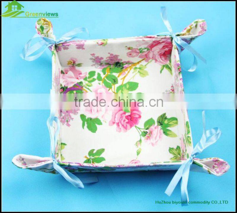 Vegetable Fruit Foldable polyester Washing Basket Draining Strainer Basket colorful paper string storage basket box