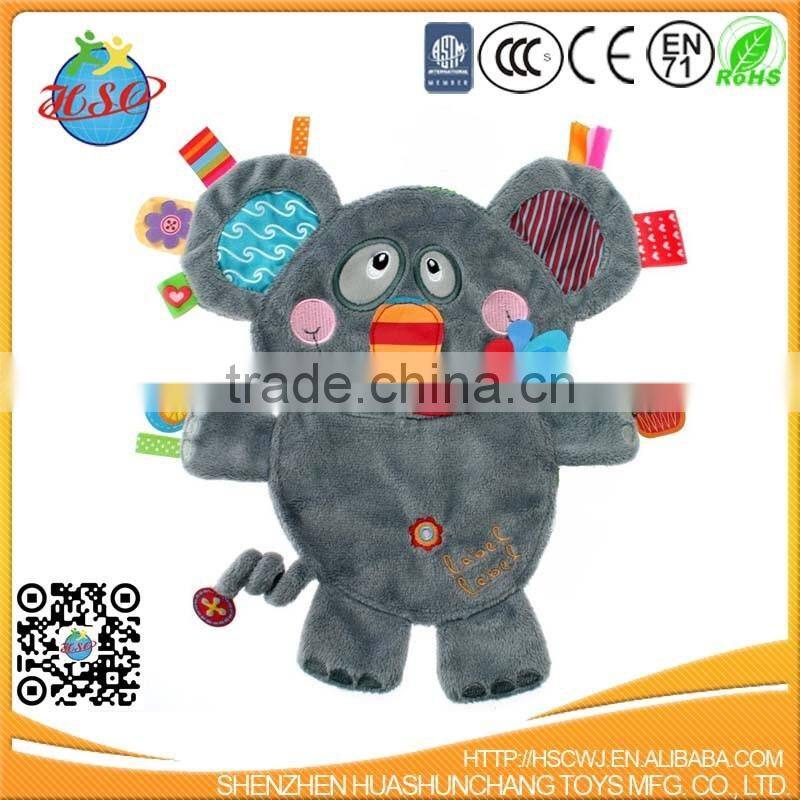 Wholesale Grey Elephant Baby Doudou Comforter Blanket Animal Toy