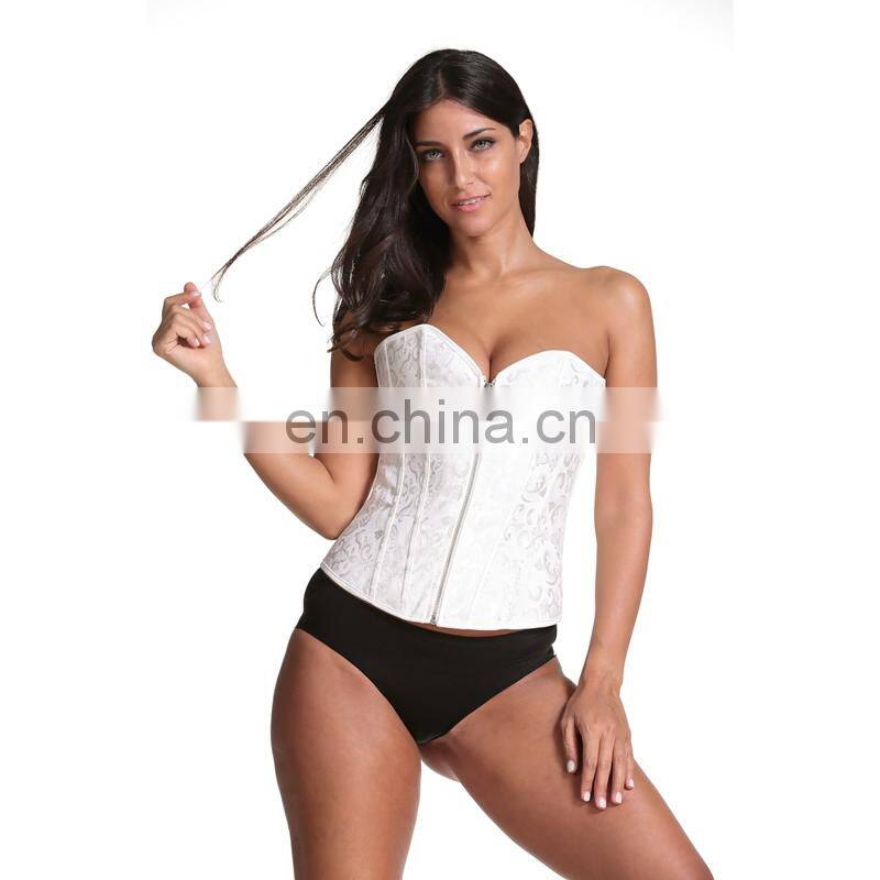 Fashion Womens Sexy Corset Brocade Underbust Boned Waist Trainer Shaper Tops