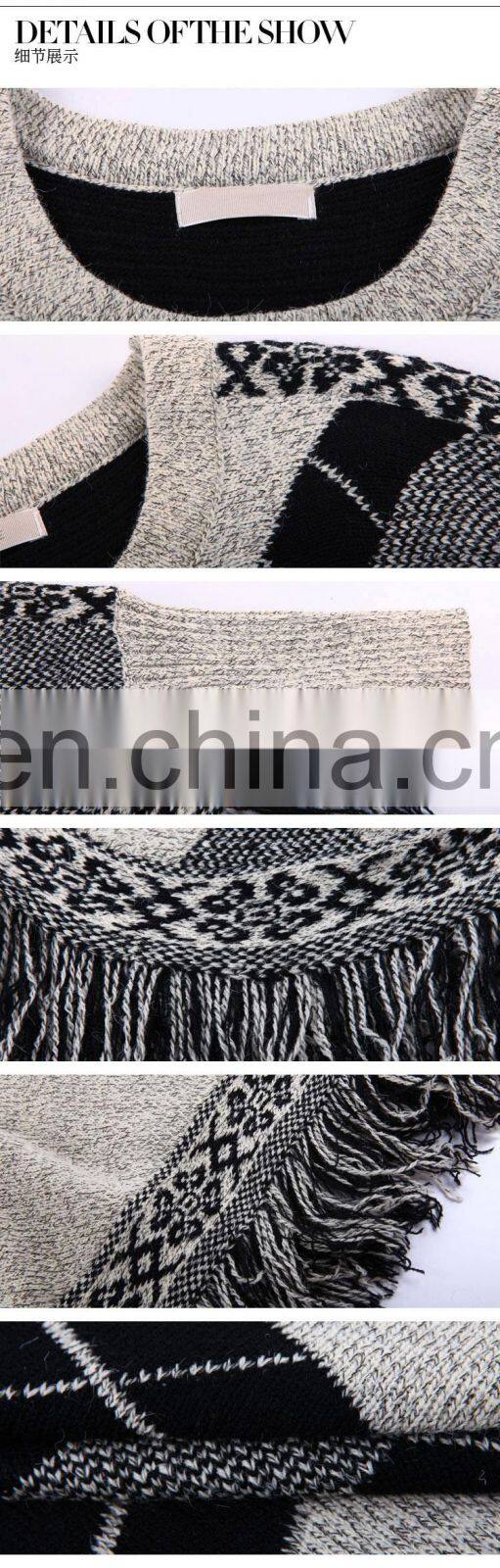 2015 Autumn fashion dress women wear poncho sweater pullover sweater