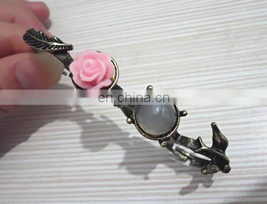 Luxuries wedding Copper Palm Rings Rose Gold Plated CZ Zircon Ring Girls Lovers Prong Setting Rhinestones Four Fingers