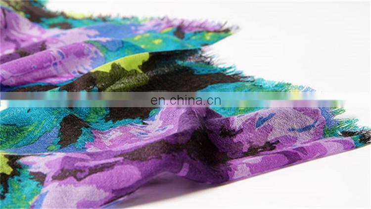 2017 new designs wholesale autumn winter warm women printed infinity wool shawl fashion lady custom scarf pure wool blanket
