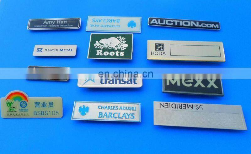 custom full color printing Aluminum name badge