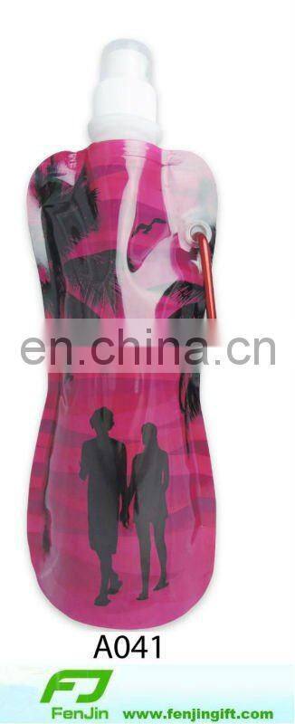 clear plastic foldable flat water bottle