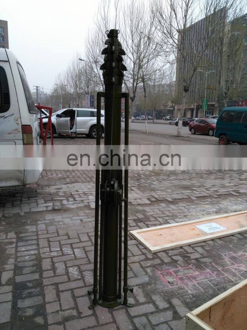 12m manual extending crank telescoping mast pole for monitoring 15 kg payload