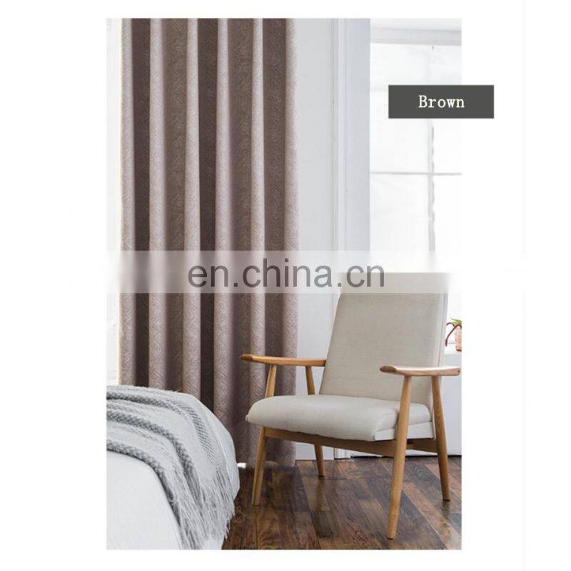 Modern Style 3 Pass Jacquard Blackout window Curtain for Living Room