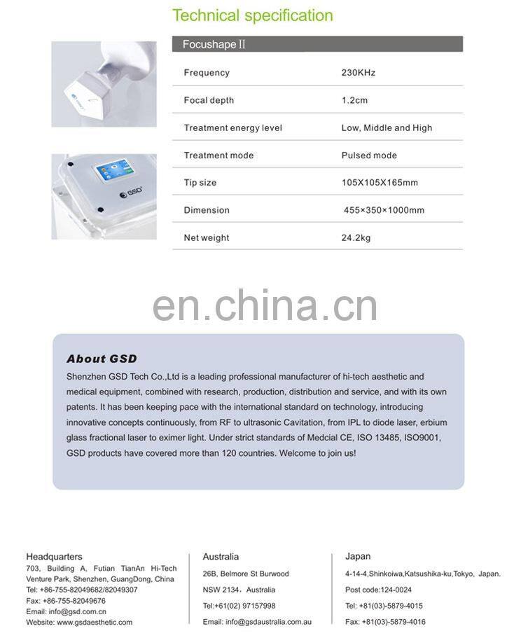 Latest Technology SMAS home HIFU for wrinkle removal system home hifu ultrasound medical treatment