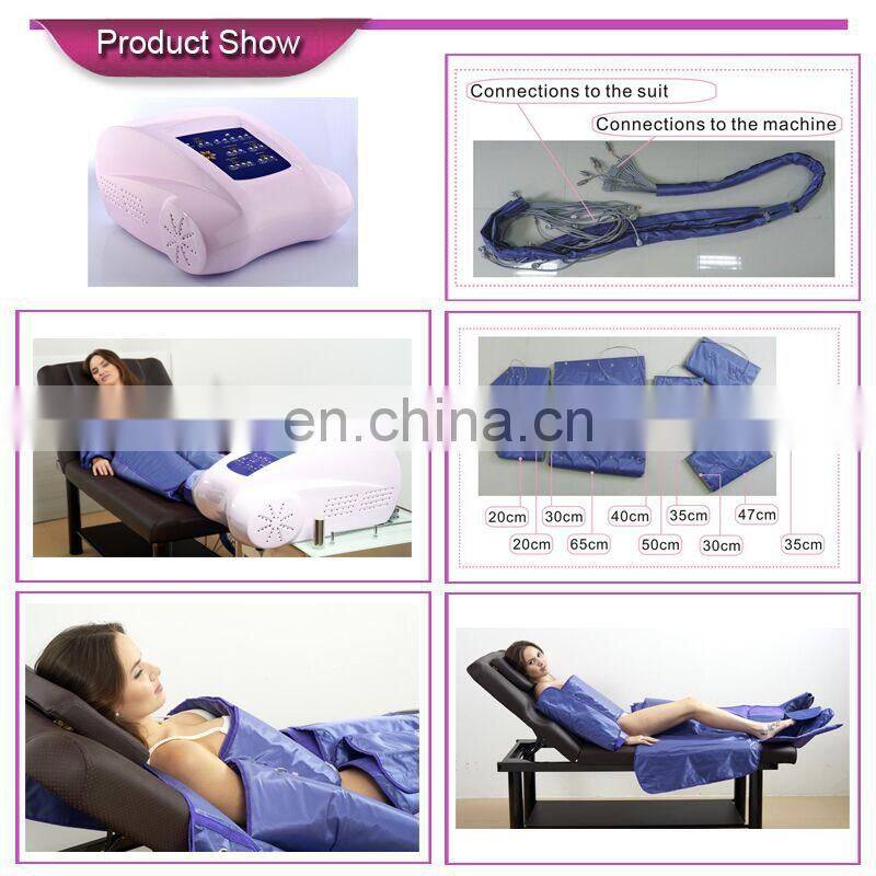 Pretty looking body smlimming beauty machine air pressotherapy + EMS + infrared with good quality