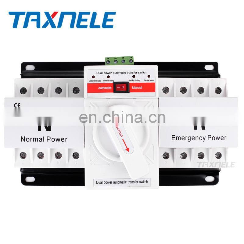 2P 4P ATS 63A 230V 380V Micro Circuit Breaker Dual Power Automatic transfer switch Auto transfer switch, dual power ats