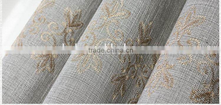 polyester jacquard finished cheap window curtains with iron rings and curtain rod