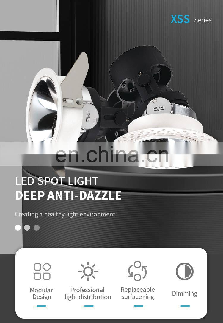 HUAYI Drop Shipping Project Aluminum 14w Indoor Market Museum Recessed Ceiling Led Spotlight