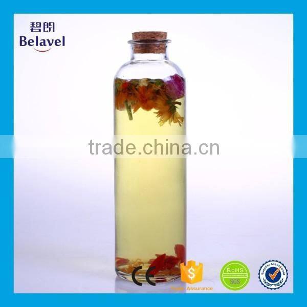 500ml 16oz beverage bottle round glass juice bottle with cork