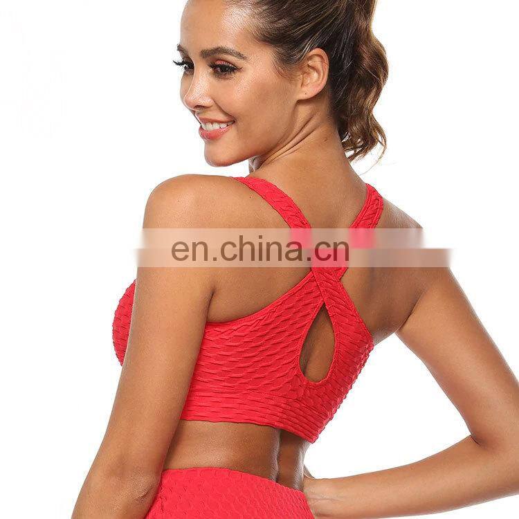 Sexy Women Sport Bra yoga sets Running Gym Yoga Padded Bra Fitness Tank Stretch Workout Tops and lagging