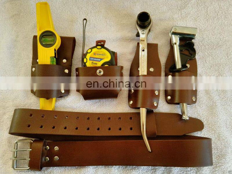 Leather Scaffolding Leather Tool Belt Pouch Scaffolding Tool pouch Set with Tool Holder for Level Spanners Hammer