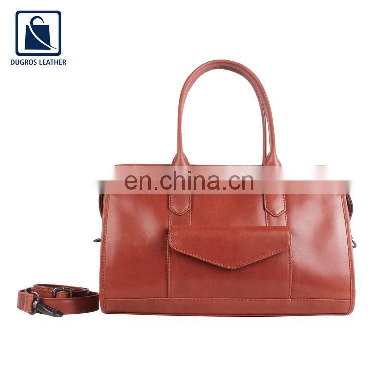 Zipper Closure Type Eye Catching Pattern Stylish Fashion Women Genuine Leather Handbag