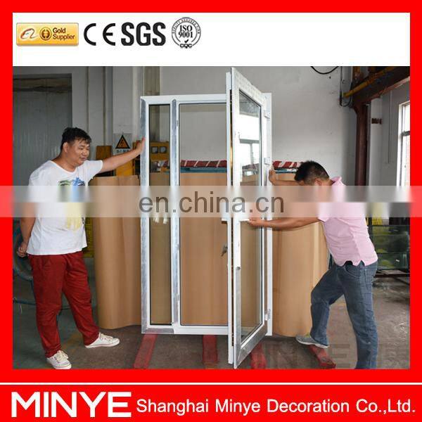 LG brand plastic steel door with sidelight/UPVC door with glass