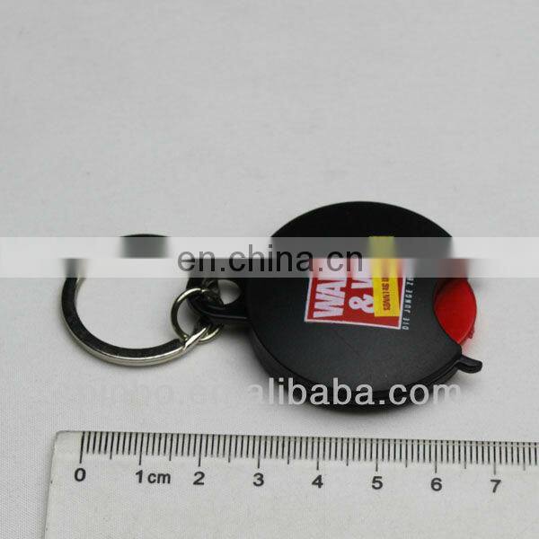 Customized Kerying Plastic Trolley Euro Coin Holder Keychain